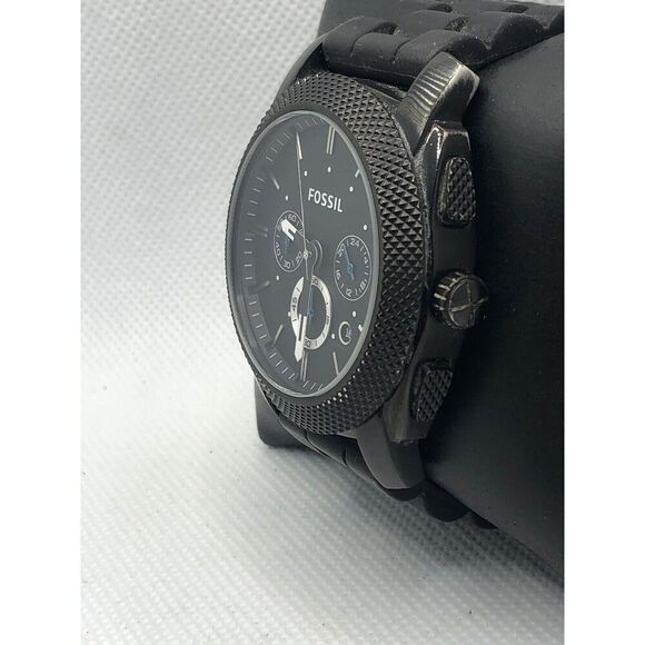 Fossil FS4487 Men's Silicone Analog Black Dial Quartz Genuine Wrist Watch LP342 - Picture 2 of 9